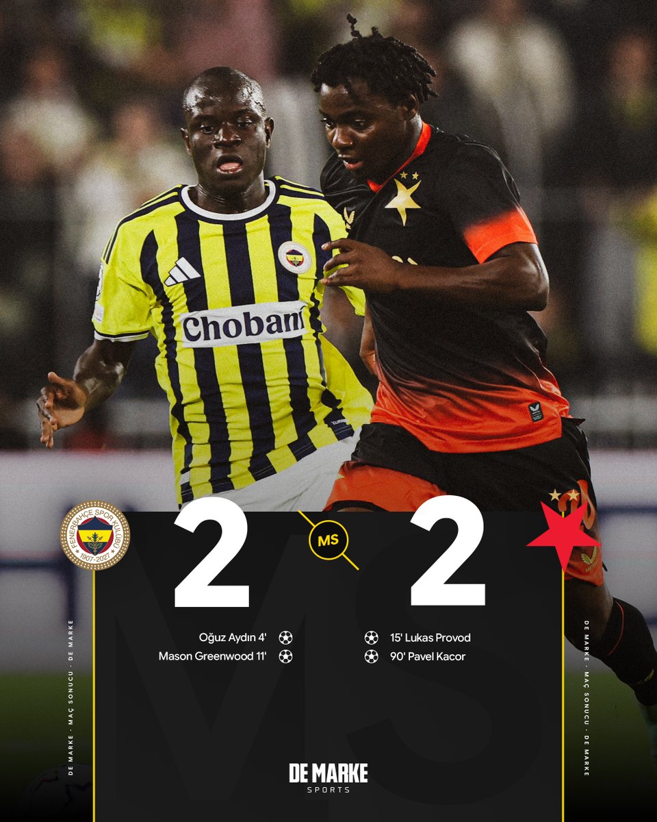 demarkesports's tweet photo. Fenerbahçe, Slavia Prag ile 2-2 berabere kaldı. https://t.co/GVlzPQ3djz