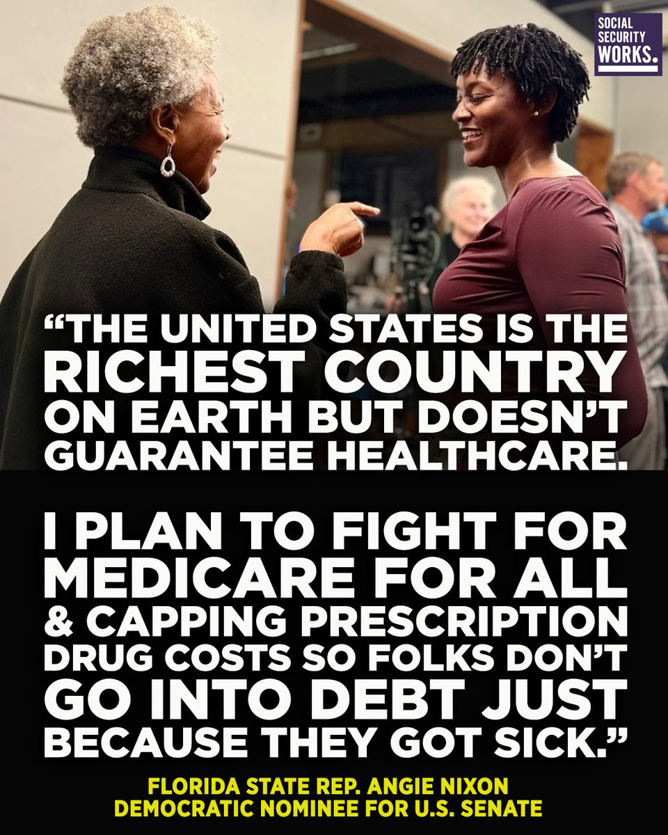 SSWorks's tweet photo. Let’s elect Senators who know that health care is a human right.

Let’s elect Senators who want to make sure everyone can afford their prescriptions.

Let’s elect Senators who want to pass Medicare for All!

@AngieNixon https://t.co/B50LcTiSNN