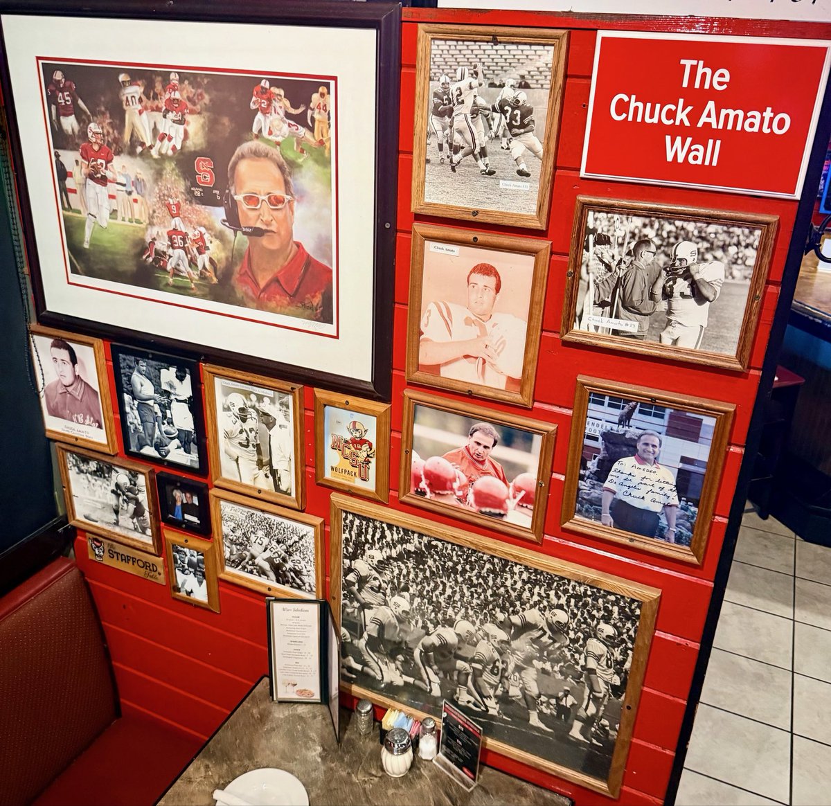Amedeositalian's tweet photo. We are deeply saddened to hear of the passing of a true North Carolina legend and a member of our family here at Amedeo’s, Coach Chuck Amato. Our thoughts, prayers, and deepest condolences go out to his family, friends, and the entire Wolfpack nation. Rest in peace, Coach ❤️ https://t.co/jNkhrJZLYH