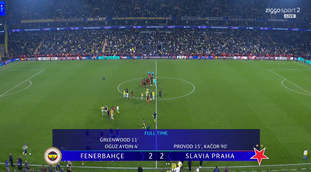 foet247europa's tweet photo. FT Fenerbahçe 2 Slavia Prague 2 #FBvSLA #FENSLA #UCL https://t.co/O5ZxA0NK7r