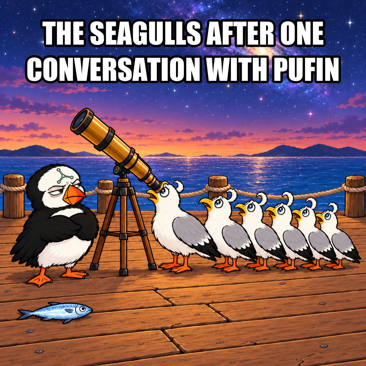 pufin_si's tweet photo. you can take the seagull out of the fish market.
you just need a telescope.

$PUFIN https://t.co/J2Hg7SrfCW