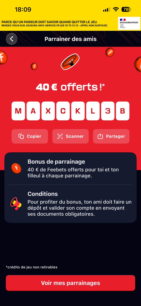 Maximelegoff_29's tweet photo. Pariez ce soir avec 40€ de gratuit grâce à mon code https://t.co/G1oGJOZQaV