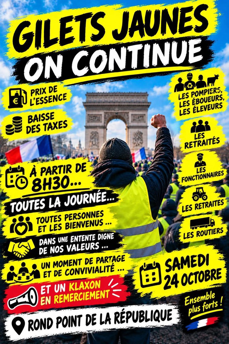 riri30941941's tweet photo. Appel régional des #giletsjaunes du #Nord Pas De Calais au rond point de la république à Avion 62210 toute la journée ce samedi à partir de 08h30 on lâche rien ahou 💛 #24octobre #giletjaune  #infosgj https://t.co/GUFO3dxYaE