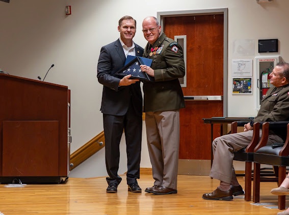 RepMichaelGuest's tweet photo. I am thankful for the opportunity to present a flag to Colonel Cregg Puckett, who is the past Head Chaplain of the Mississippi Army National Guard. Colonel Puckett retired from the National Guard with over 36 years of service. Thank you, Colonel Puckett, for your service to our nation and your service to the men and women of the Mississippi Army National Guard.