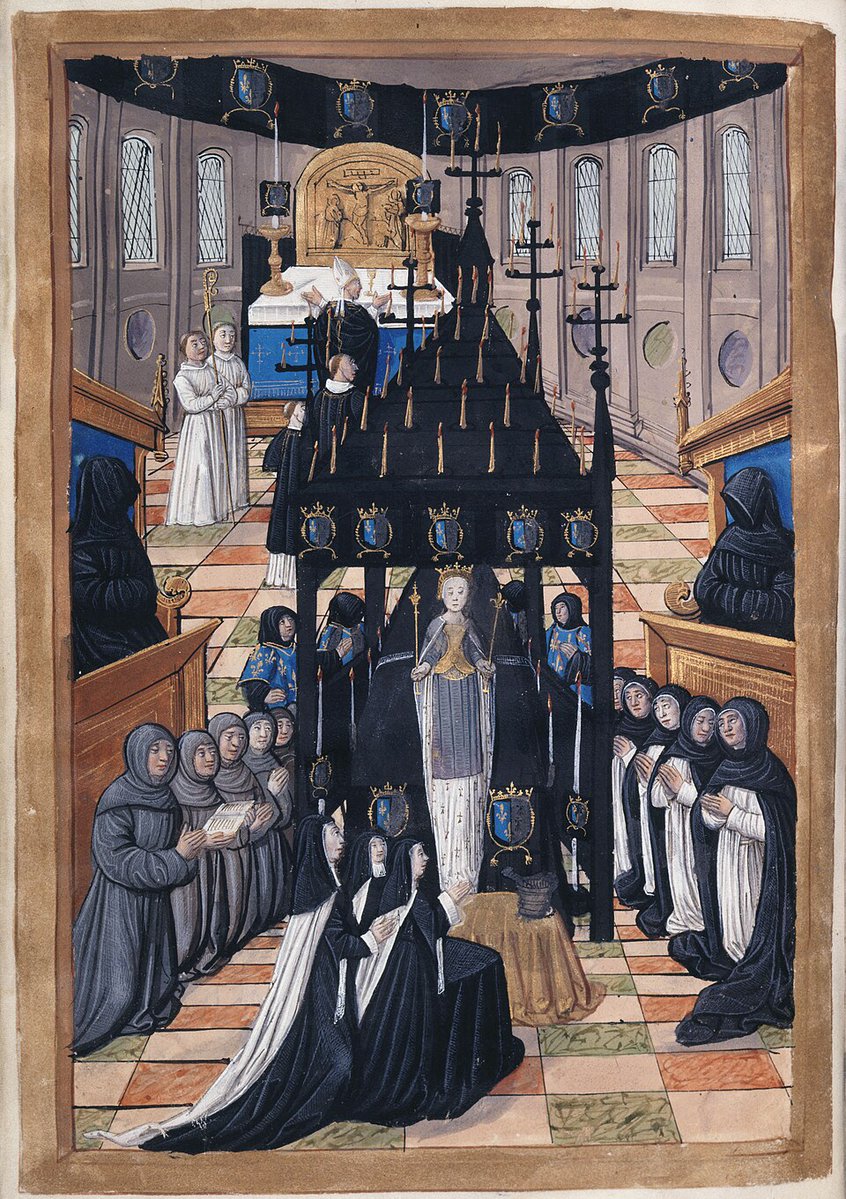 rosaxmundi's tweet photo. The Lying in State of Anne of Brittany at the Church of Saint-Sauveur de Blois (ca. 1515) by the French Renaissance painter and architect Jean Perréal