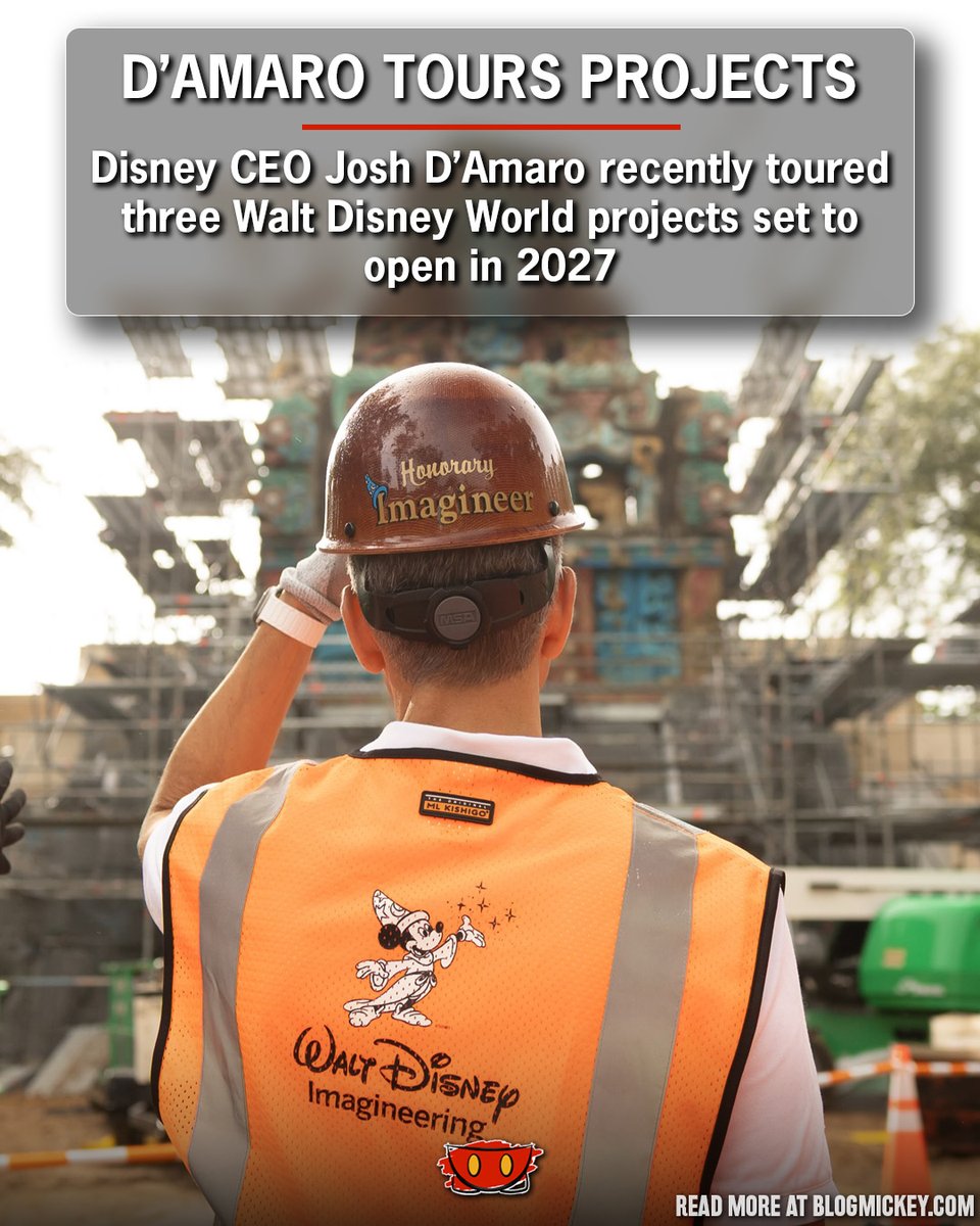 Blog_Mickey's tweet photo. Disney CEO Josh D'Amaro recently toured three Walt Disney World projects set to open next year. D'Amaro also provided a sneak peek at the current progress

🔗 https://t.co/CmX2EisyXT https://t.co/oLLHVMeSe4