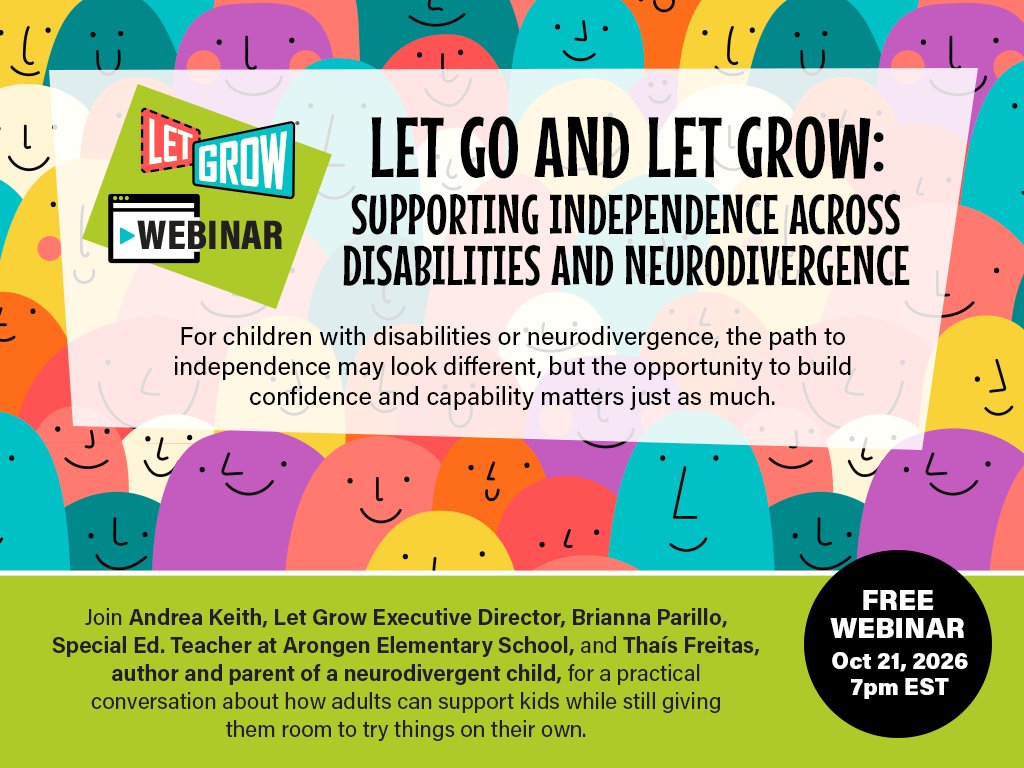 LetGrowOrg's tweet photo. 🚨 Last chance to register!

Independence looks different for every child, but every child deserves the chance to grow.

Join us tomorrow, October 21 at 7 PM ET, to explore supporting independence across disabilities or neurodivergence.

👉 Register: https://t.co/stYphlM1uz https://t.co/pwvrKSSSpq