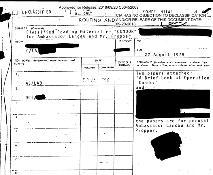 maxtropiero_'s tweet photo. Informe declasificado por la CIA donde se le da un resumen del Plan Cóndor al embajador George Landau en 1978. 

Para ese entonces Landau había pasado de ser embajador en Paraguay a serlo en Chile. https://t.co/imhzjUFKj0