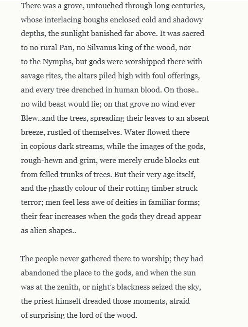 lefineder's tweet photo. Lucan description of Caesar destroying the sacred grove of the Gauls:
"There was a grove, untouched through long centuries.." https://t.co/oXULQiZ2g2