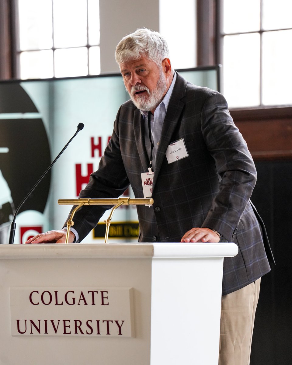 ColgateMBB's tweet photo. Officially in the Hall 💫

We were excited to welcome the family of Bill Dodd '53 back to campus for his official induction into the Colgate Athletics Hall of Honor! 

#GoGate https://t.co/RfDYUqVQLa