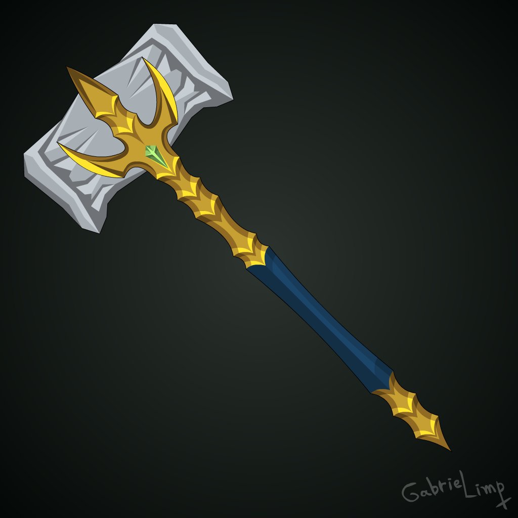 Valoroth's tweet photo. I don't know a good name for this hammer but it's done... https://t.co/hXmCpd8VhC