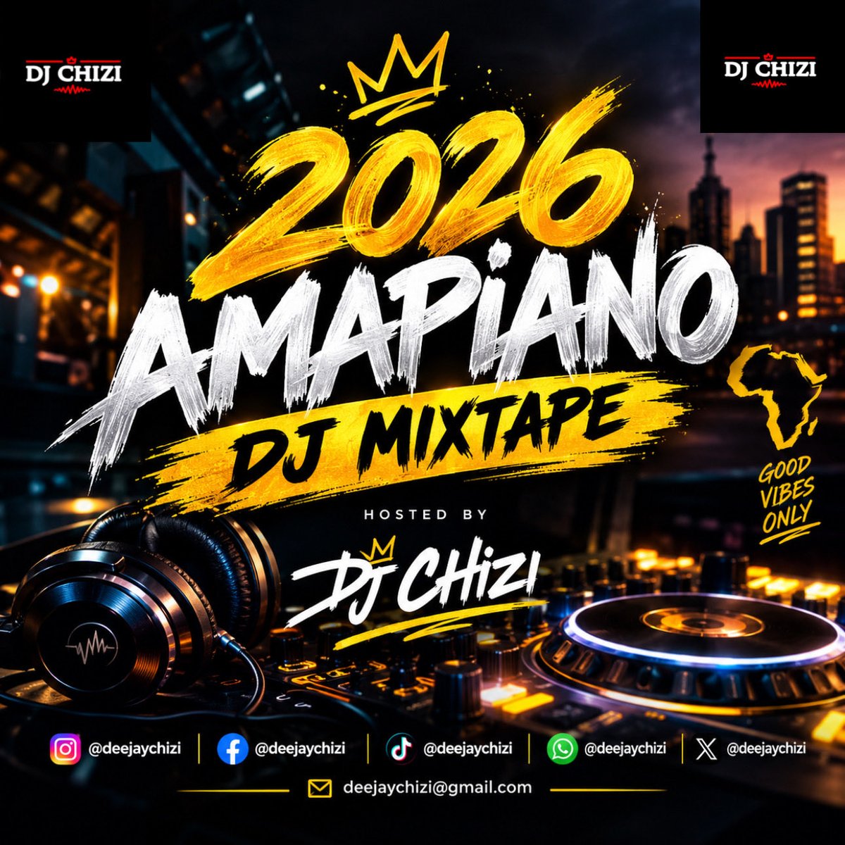 deejaychizi's tweet photo. NEW DJ MIX ALERT 🚨 🔥 

*“2026 AMAPIANO PARTY MIX”* hosted by *DJ CHIZI* now out on *Audiomack*. click on the link below to listen/download. ⬇️ 👇 

*AUDIOMACK*
https://t.co/jK0mRo9RFb

DON’T FORGET TO SUBSCRIBE TO MY CHANNELS
#djchizi #deejaychizi #amapiano https://t.co/nHf4h09Ilf