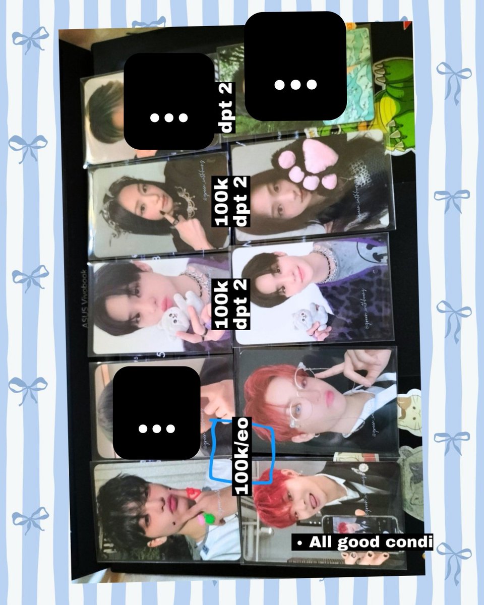 green_withhoonz's tweet photo. wts | want to sell | lfb ina    
price on pic, 

PC jihoon treasure &amp; ahyeon babymonster 
inc pack, 
belum inc adm tiktokshop only
Nego by dm

 📍Samarinda  not for sensitive buyer
t. jihoon jeongwoo truz meungmeung 트레저 https://t.co/TDi0xYoiAW