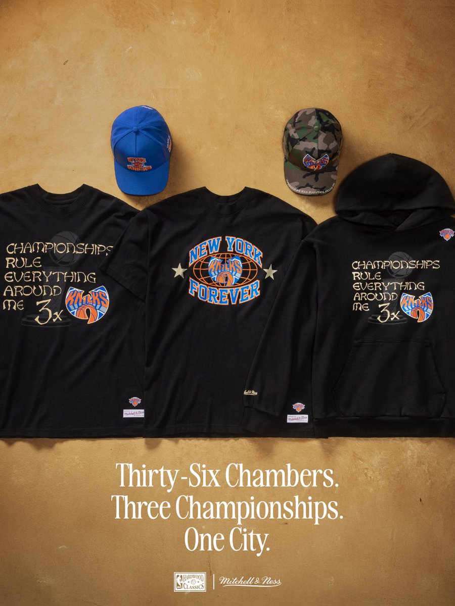 mitchell_ness's tweet photo. Championships Rule Everything Around Me 🏆🏆🏆

Wu-Tang turned a handful of friends from Staten Island into one of the most influential groups in music history. New York’s always built legends on its own terms, in its own boroughs. 

This collection celebrates that legacy. https://t.co/CrgV5oTAyK