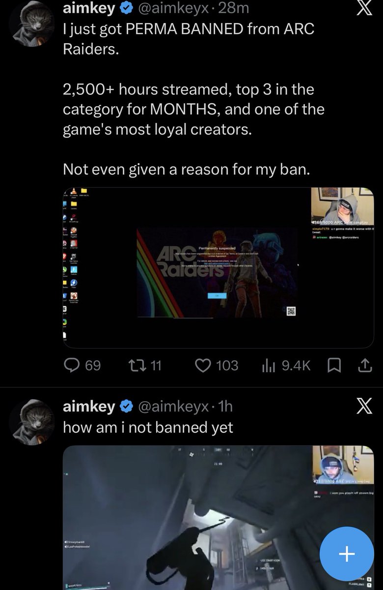 RetroGamingDev's tweet photo. @aimkeyx You yourself asked about 30 minutes earlier how you weren’t banned yet… seems you got your wish? https://t.co/pnlWa2uwqV