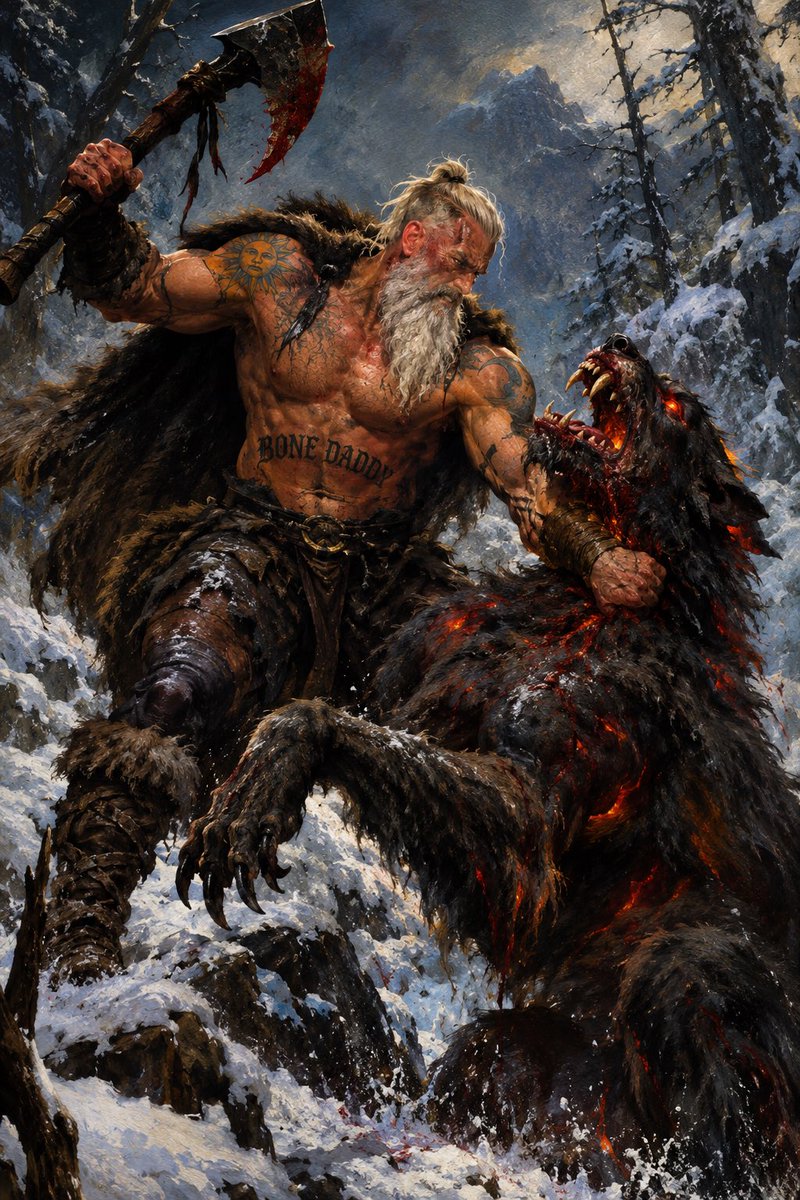 pastyisBD's tweet photo. QP Frazetta Style Painting facing off against a classic Monster. 
Tyftt @VaultNymph 

@cusslik3asailor 
@AngieAll388992 
@Blue____78 
@___SPAZ___ https://t.co/Sgwd9scBve