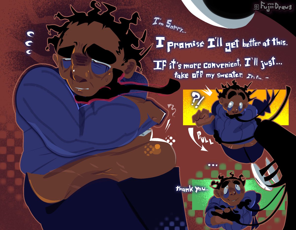 Fujiidraws's tweet photo. Gotta check for internal bleeding after excursions somehow! Luckily Shadow’s here. #lookoutsidegame https://t.co/AaeUsaV0Fo