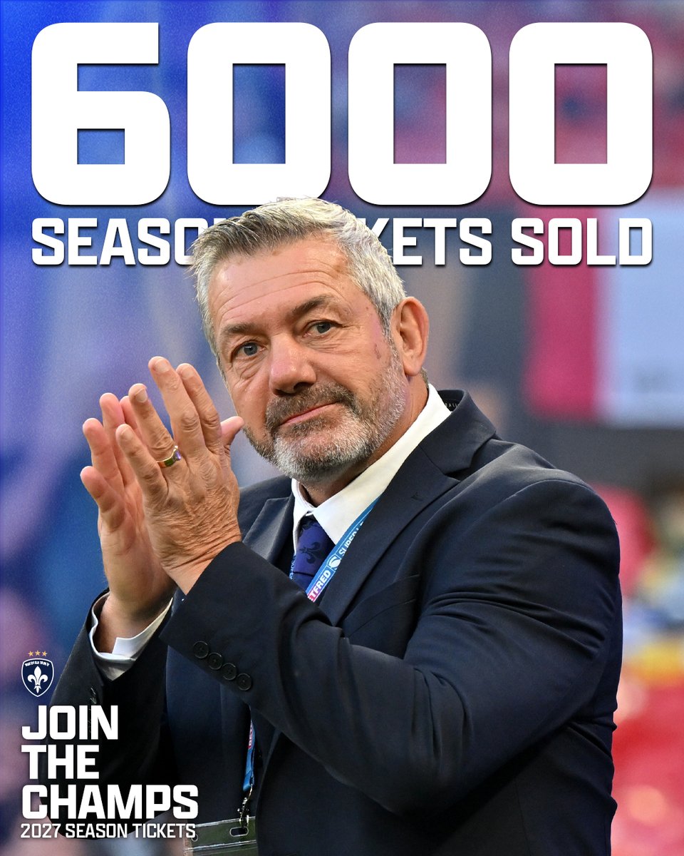 WTrinityRL's tweet photo. 🤯 Well…Wow! 

We have passed 6,000 Season Tickets already on the first day of General Sale!! 

Belle Vue is going to be bouncing in 2027! 

#UpTheTrin https://t.co/e4cowFt5Ut
