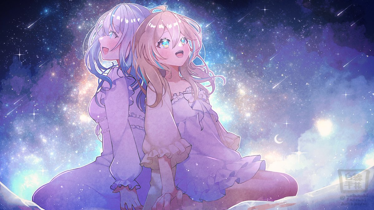 watanukisatsuki's tweet photo. 君と星空を見上げて🌦️🌌✨ 
プラネタリウム開催おめちゃん！！

#描いていルカ #ひなた成長記録 https://t.co/hy34WVobkI
