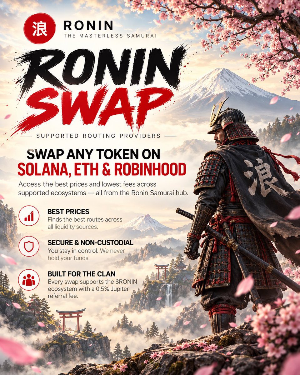 RONIN_GASHIRA's tweet photo. ⚔️🔥 MY LONG-TERM OUTLOOK ON $RONIN — $10M TO $50M MARKET CAP! 🥷

I don’t throw numbers around without a reason. Here’s why I believe $RONIN has the potential to reach these valuations. 👇

🔐 RONIN VAULT — COMING SOON

My expectation is that 40%+ of the circulating supply could eventually be locked, driven by community participation and staking incentives.

If achieved, that would significantly reduce liquid supply, although demand will ultimately determine price.

🎨 RONIN NFTs — LAUNCH IMMINENT

Only 100 exclusive NFTs will be available. With limited supply and a dedicated community, I believe a sell-out is a realistic possibility.

🌐 MULTICHAIN SWAP — LIVE
🏆 SAMURAI POINTS — LIVE
🛡️ CERTIK AUDIT — IN PROGRESS

These aren’t just ideas on a roadmap. Development is progressing, and products are being delivered.

📈 MY PERSONAL VALUATION OUTLOOK:

🎯 $10M MC — My first major milestone if adoption and ecosystem activity continue growing.

🚀 $50M MC — My longer-term bull-case scenario if RONIN achieves sustained usage, strong token utility and wider market recognition.

THE OPPORTUNITY IS IN WHAT WE’RE BUILDING — NOT JUST WHAT WE’RE PROMISING.

Nothing is guaranteed. Execution, adoption and market conditions will decide the outcome.

🥷 $RONIN — MASTERLESS, BUT NEVER ALONE!

🌐 https://t.co/NGyZIQyi9Z 

#RONIN #SOL #FYP #CRYPTO #Samurai