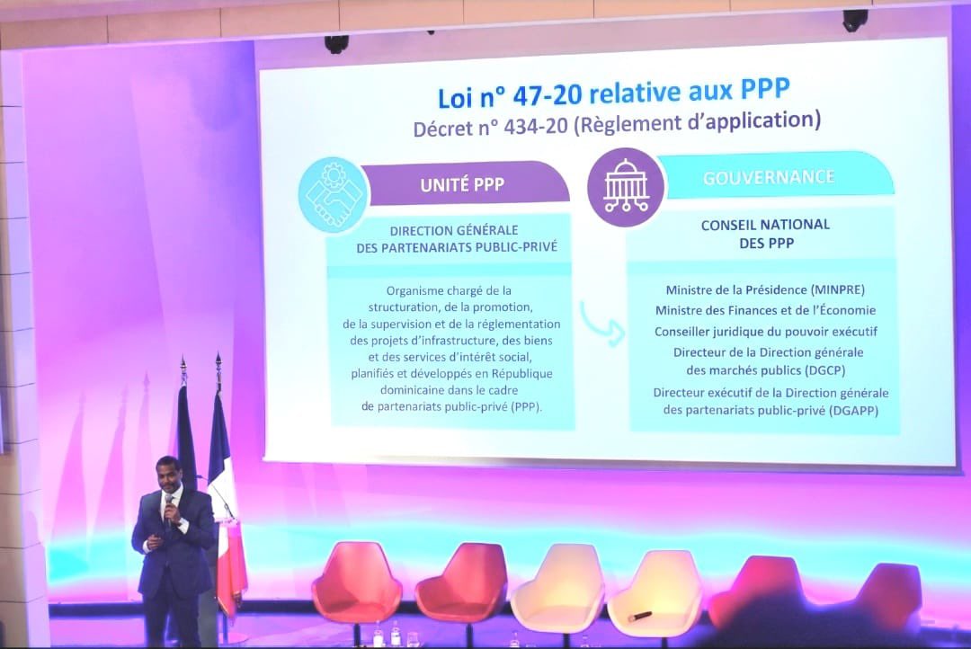 DGAPPRD's tweet photo. Nuestro director ejecutivo, Andrés Lugo Risk, presentó en la Semana Dominicana en Francia 2026 las grandes oportunidades que ofrecen las #APP para las inversiones francesas en #RD. Destacó el liderazgo del presidente Luis Abinader en el impulso del desarrollo nacional. https://t.co/o4CYidok6l