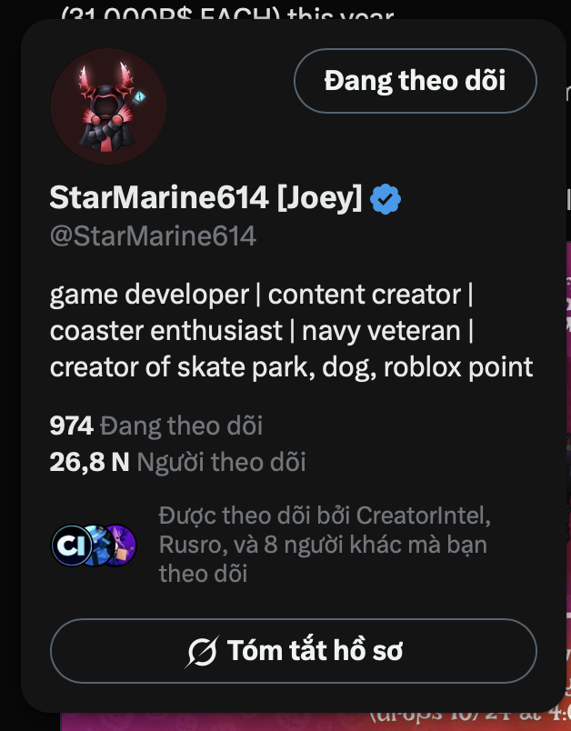 _avocchoco's tweet photo. @RBXEventHunters @StarMarine614 Thank you so much for the giveaway !!!
Goodluck everyone !
My username: vvenfu https://t.co/kpMgXuiS9h