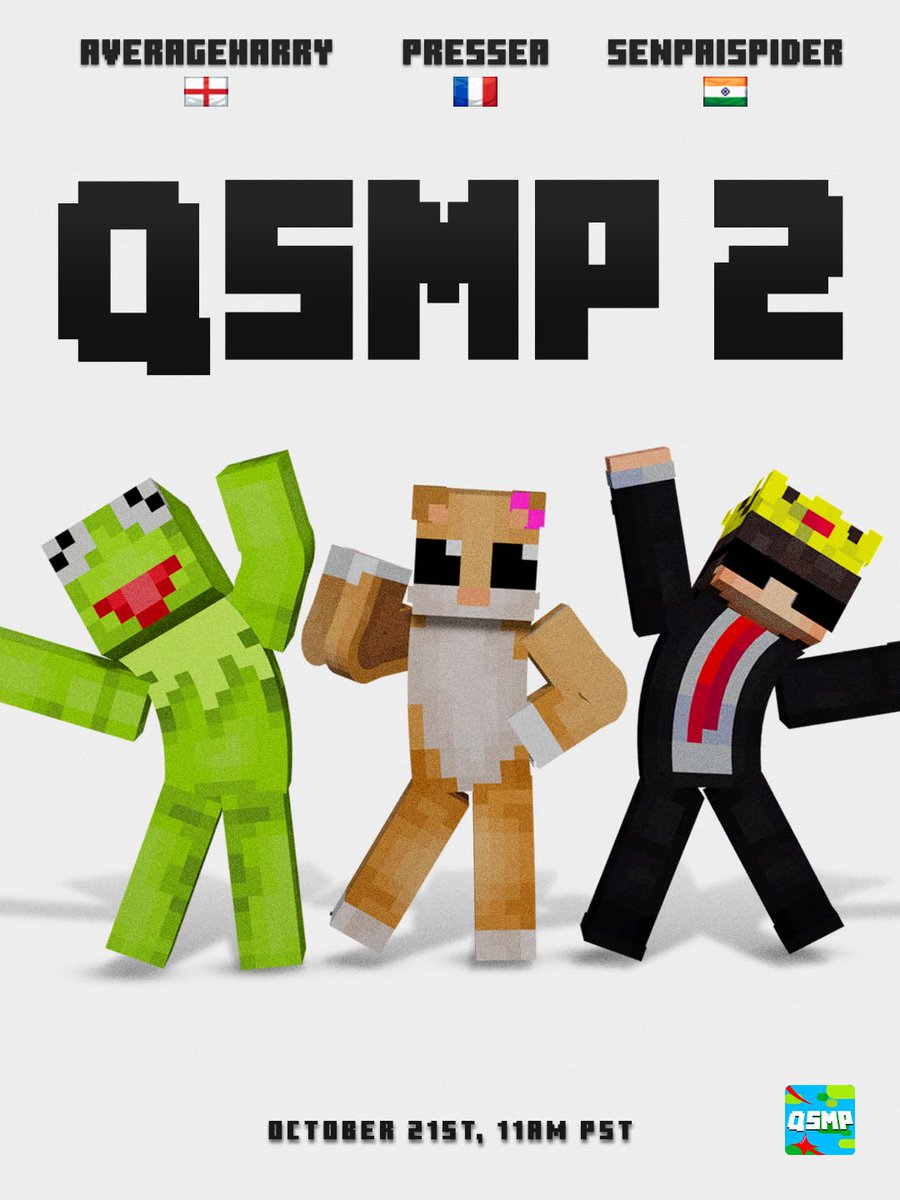 QSMPGlobal's tweet photo. 🌐 Welcome World to QSMP 2 🌐

🏴󠁧󠁢󠁥󠁮󠁧󠁿AverageHarry
🇫🇷Pressea
🇮🇳SenpaiSpider

📅 OCTOBER 21ST 11 AM PST 📅 https://t.co/VAhuYAvyfx