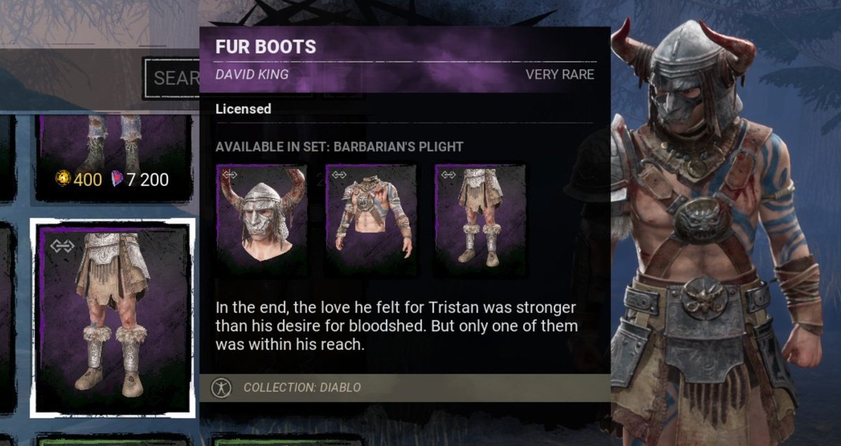 transient_gamer's tweet photo. David's ex boyfriend getting mentioned on a cosmetic for the first time in four years wasn't on my 2026 bingo card, but love to see it! Better late than never, BHVR 🙌🏻 https://t.co/PBHxFGqUIb
