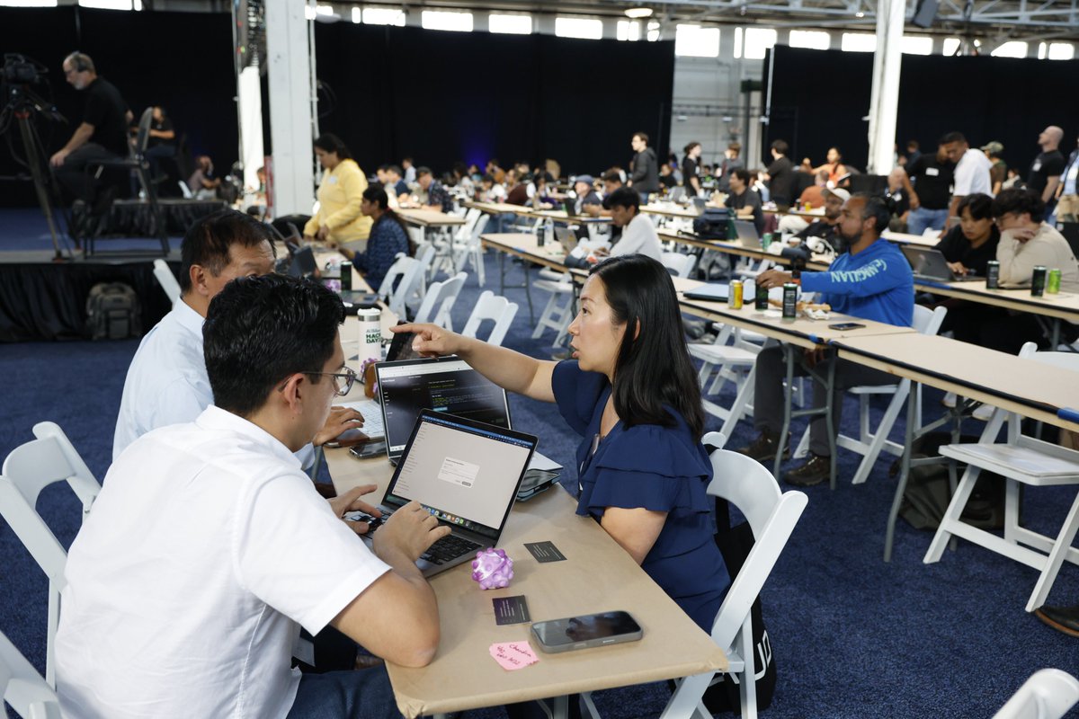 AIconference's tweet photo. A look inside Hack Day at The AI Conference 2026, where builders came together to collaborate, experiment, and turn ideas into working projects. https://t.co/X3cGXJTxPT