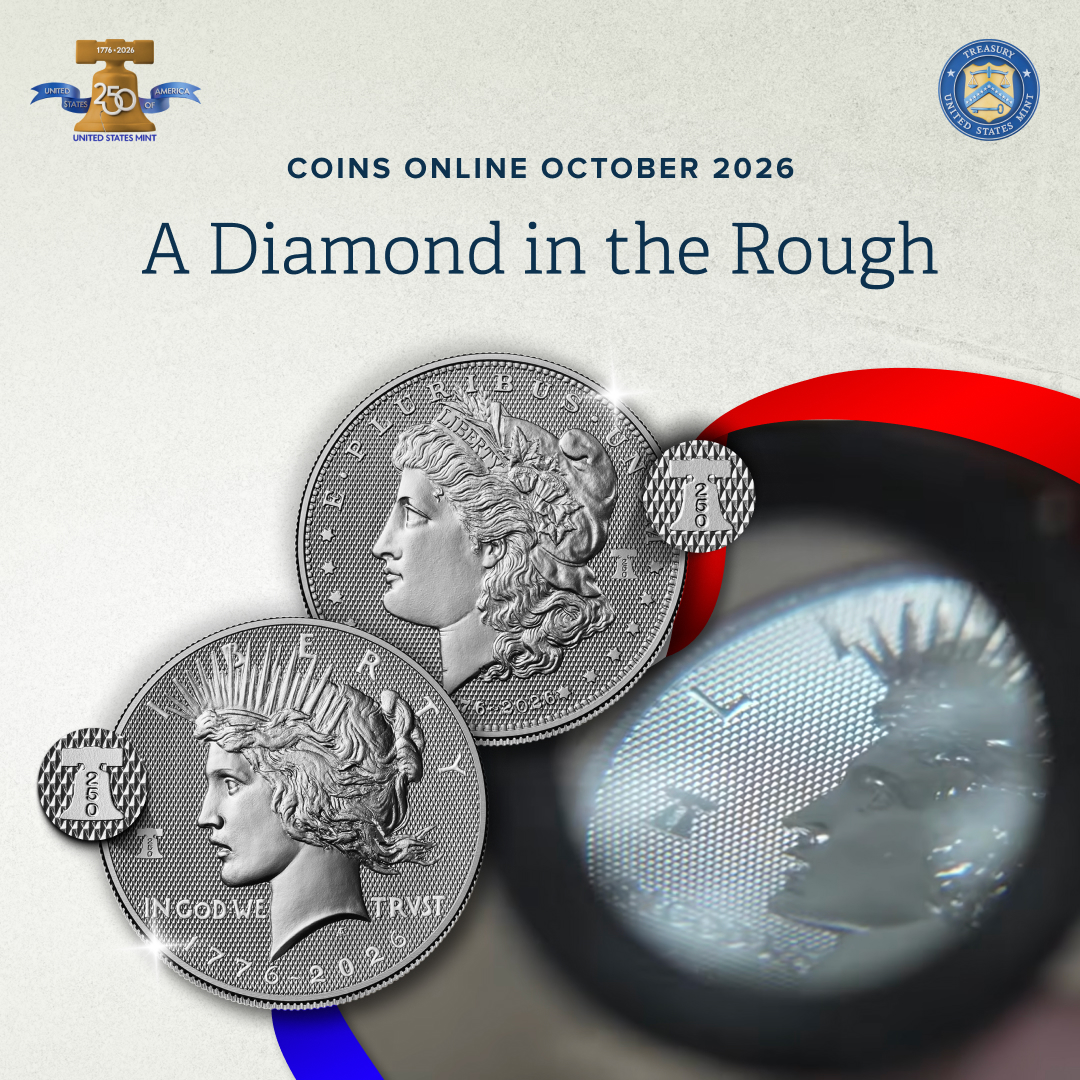 usmint's tweet photo. 💎 For the Nation's 250th birthday, the Mint thought it deserved a finish equal to the occasion—one that has never appeared on a U.S. coin before. Enter the new Morgan and Peace Dollar Diamond Field Two-Coin Set. Learn more 👉 https://t.co/4vNSF6hEBV https://t.co/Z94Zrj2i83