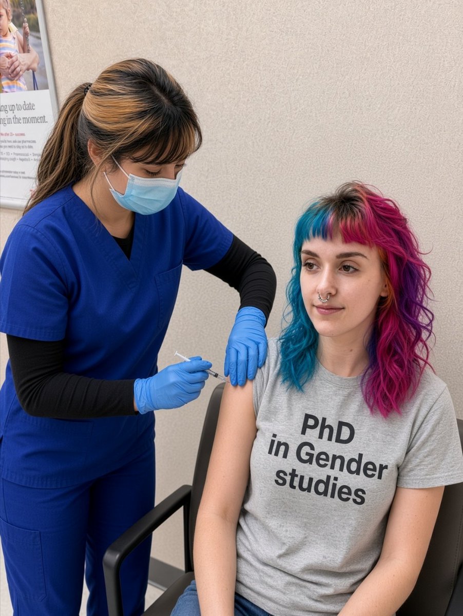 DrRitaDed's tweet photo. If a Dr. Is getting her vaccine maybe you should too. I am the one with the education, not you. 

Proudly up to date with my COVID shots. 

If you haven't yet you're letting down the community. https://t.co/tYOwoKofzR