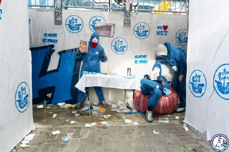 thecasualultra's tweet photo. 🇩🇪👨🏻‍🎨 When Hansa Rostock ultras redecorated the whole away section. Matches where Hansa ultras show up never disappoints. https://t.co/XaCVyIi7UY