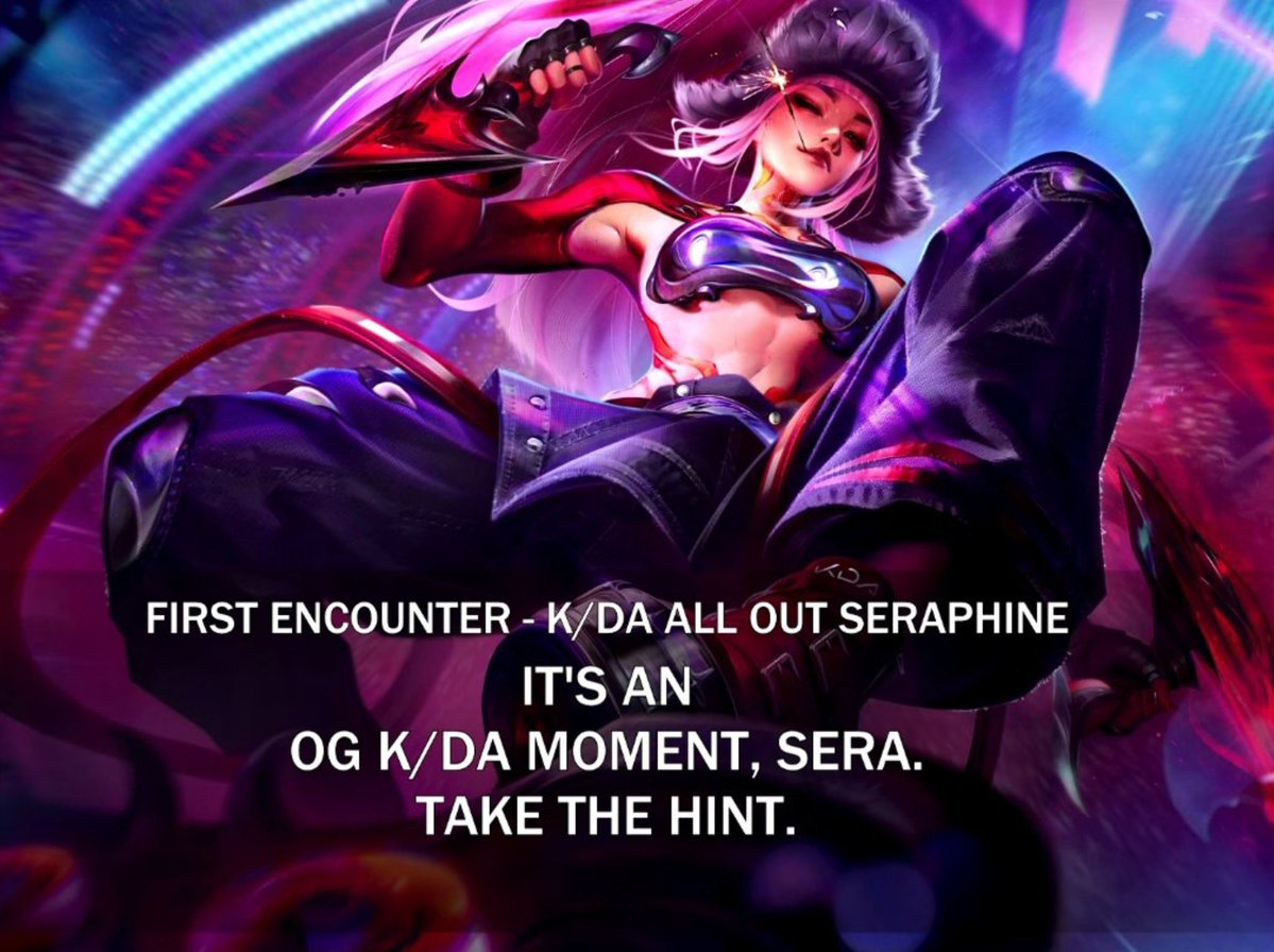 GabCursino's tweet photo. Inacreditável o quanto a Riot cospe na cara e desrespeita os fãs da Seraphine,  ao mesmo tempo que lançam skins aos montes pra farmar dinheiro com ela… https://t.co/C9cPHWavba