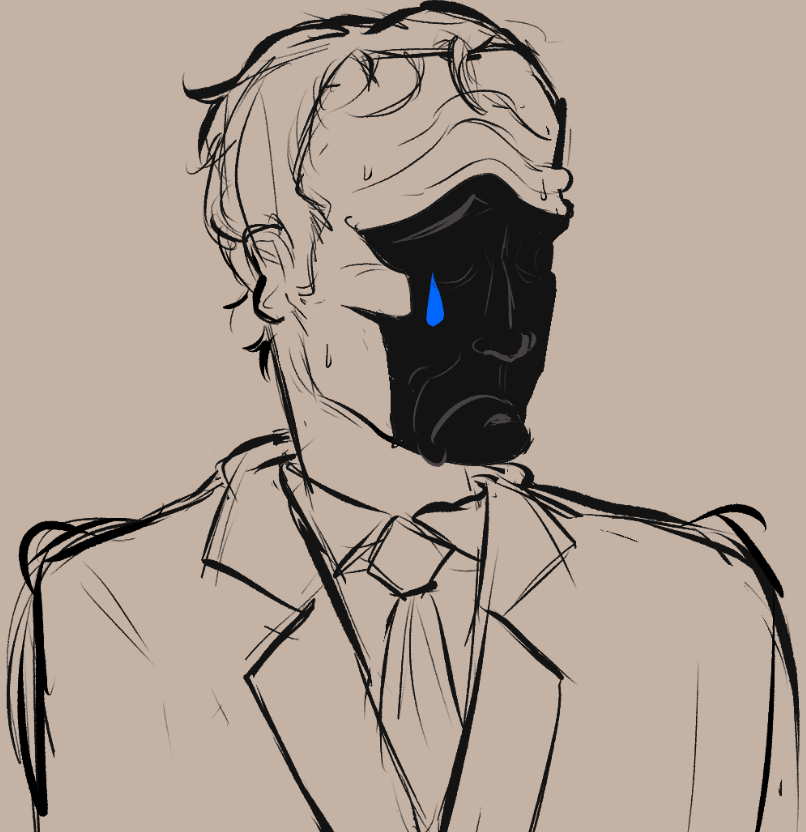 NEZ1KI's tweet photo. really really quick doodle but i thought it was funny he looked so sad in the shadows here https://t.co/tLWYdGEcxO