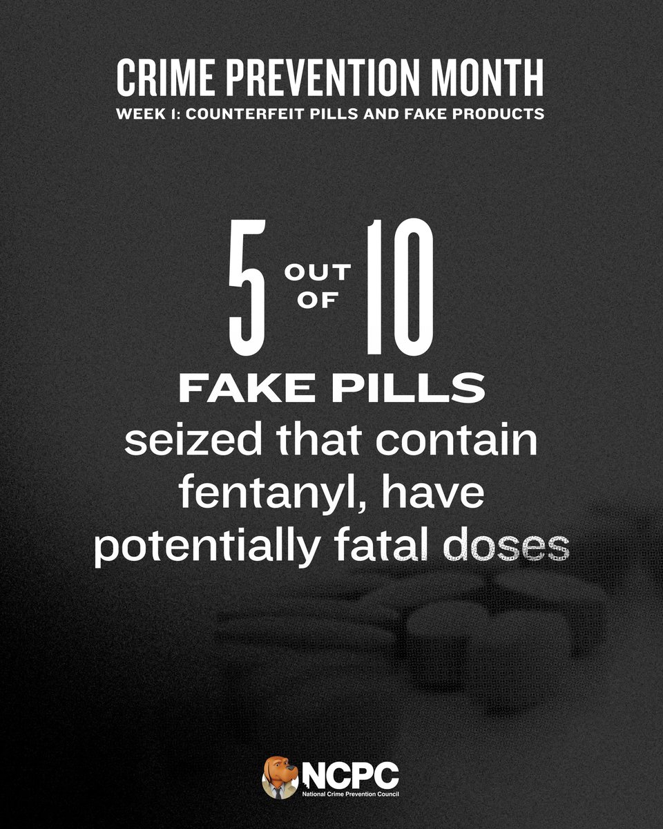 McGruffatNCPC's tweet photo. Fake pills and counterfeit goods aren't just scams—they're a real threat. Protect yourself and your loved ones by staying informed. Learn more at https://t.co/NJas6ZSXAR

#CrimePreventionMonth #StopFakes #FentanylAwareness #CounterfeitPills #ProtectYourCommunity #NCPC https://t.co/uL5F8XCKTh