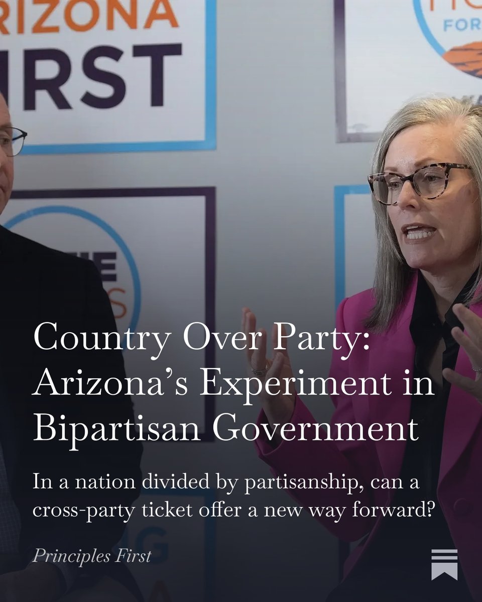 Principles_1st's tweet photo. When tribalism tells us to fall in line, Arizona is proving there’s a better way. What does a politics of character, accountability, and putting country over party actually look like in practice?
Read our latest breakdown on the Arizona experiment:
https://t.co/9DlNxhIjbr https://t.co/nRdcxgyyy0