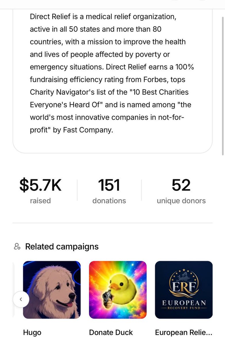 EuRFoundation's tweet photo. We are officially on the page and got them to get registered through @donatedotgg 

They were not even aware of anything to do with crypto!

So much good can be done through this collaboration.

@DirectRelief https://t.co/KhuU1rZiMX