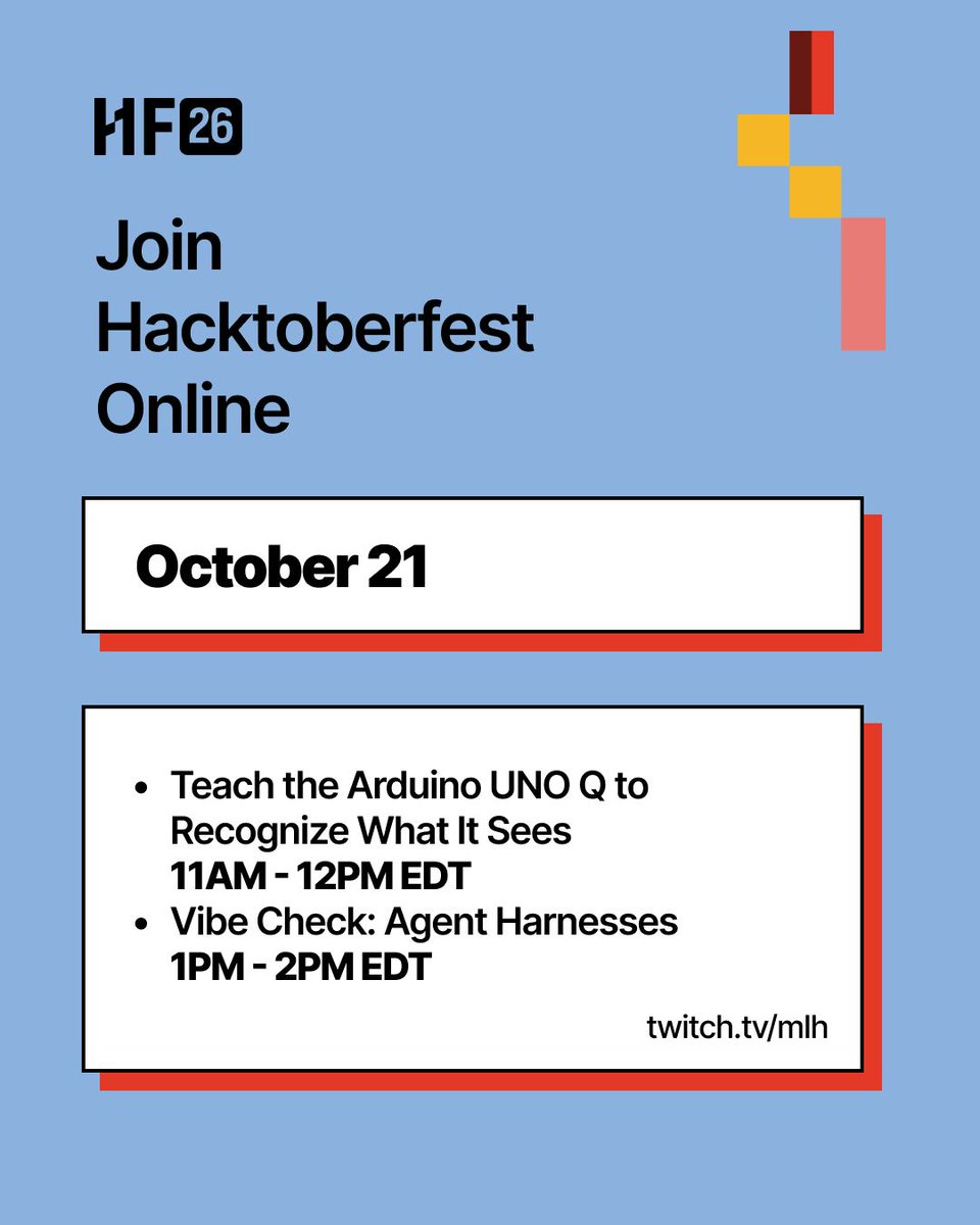 hacktoberfest's tweet photo. Looking for more ways to participate in Hacktoberfest?

Join us online this week for another great lineup of streams.

See the full schedule at https://t.co/EG1FPjTyDi https://t.co/WT8pfzGi9L