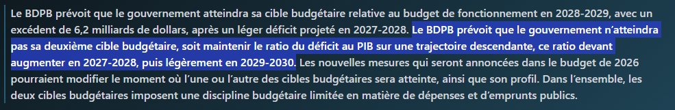 MichaelChongMP's tweet photo. Le BDPB prévoit que le gouvernement Carney ne parviendra pas à respecter sa deuxième cible budgétaire, soit maintenir le ratio du déficit au PIB sur une trajectoire descendante.

Le gouvernement Carney dilapide sa cible budgétaire – après avoir doublé les déficits dans son premier budget par rapport au dernier budget du gouvernement Trudeau.

#cdnpoli

https://t.co/cMhfjoRSWq