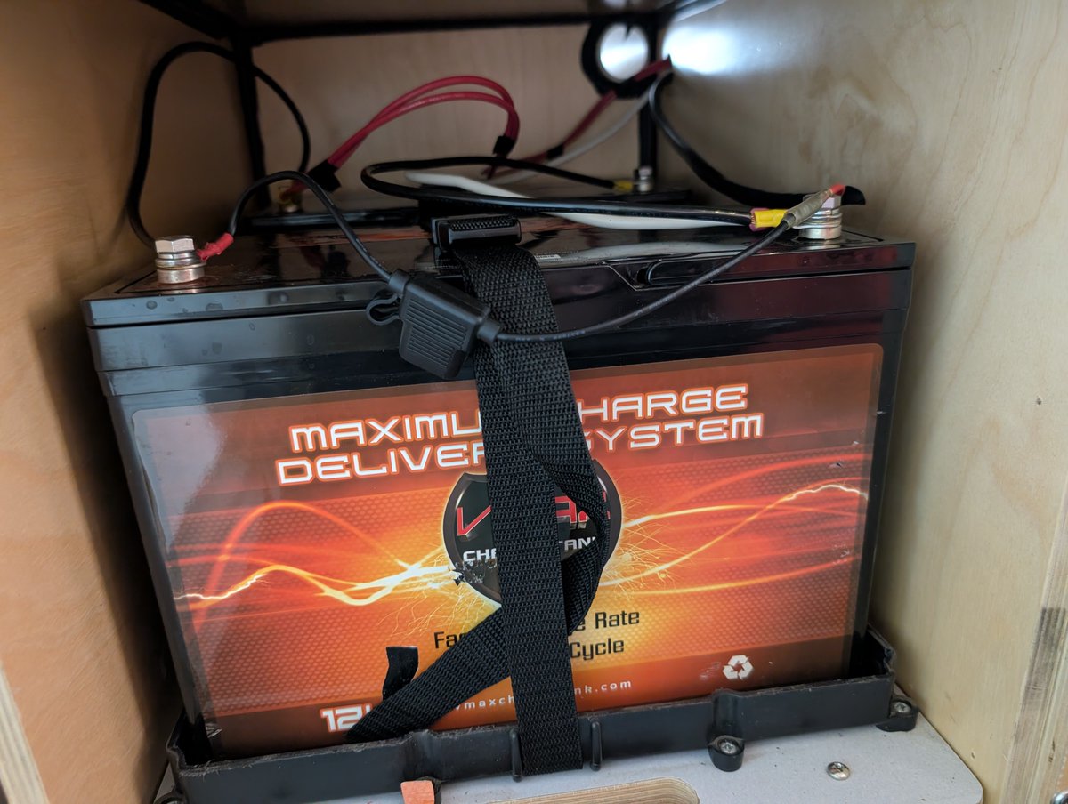 CyberDogDaddy's tweet photo. Solar charging the Cricket Taxa keeps the onboard batteries topped while camping. Into the pre-wired solar plug. Quiet, no generator. Kokie approved. https://t.co/Hyt6cwH2Kf