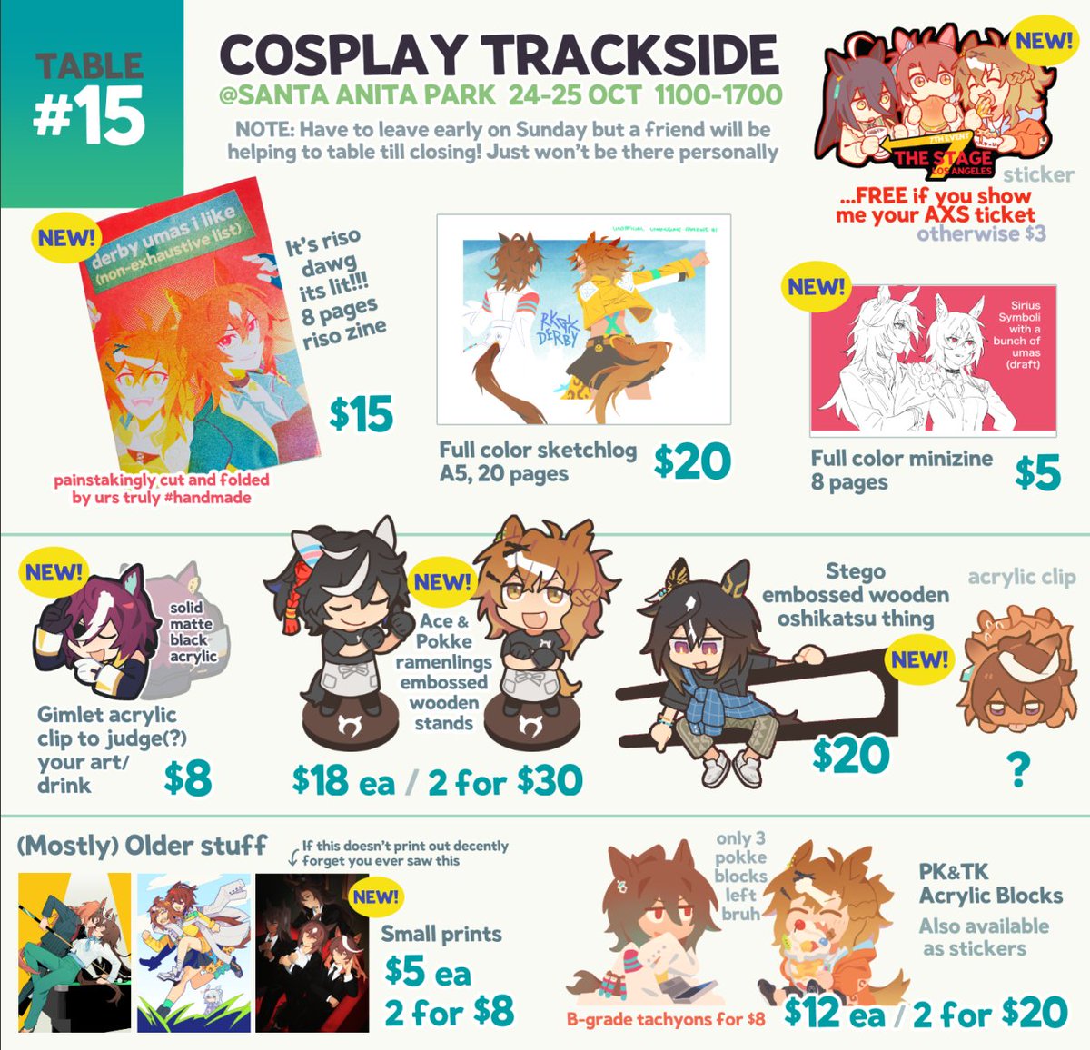 Venatto's tweet photo. Higuys catalog for #cosplaytrackside this weekend will be there both days see you at table 15 🏇🏇🏇 might have some shikishi too if i have time https://t.co/qiSio17Weu