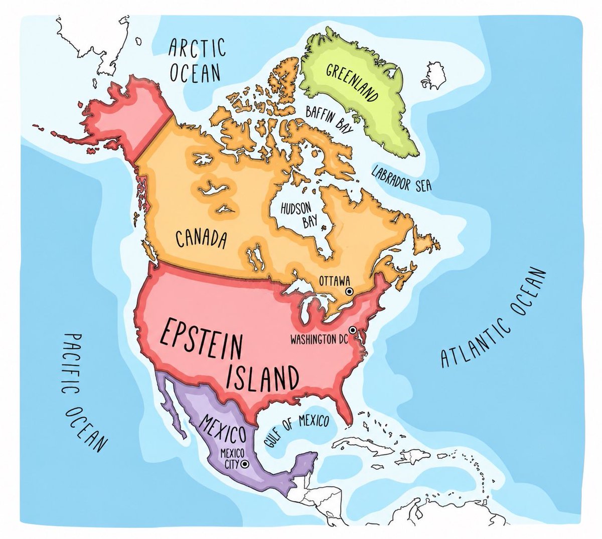 HLFrisbie's tweet photo. El nuevo mapa de Norteamérica 

Original de @carlosmigliaro https://t.co/h9s1NwKfUP