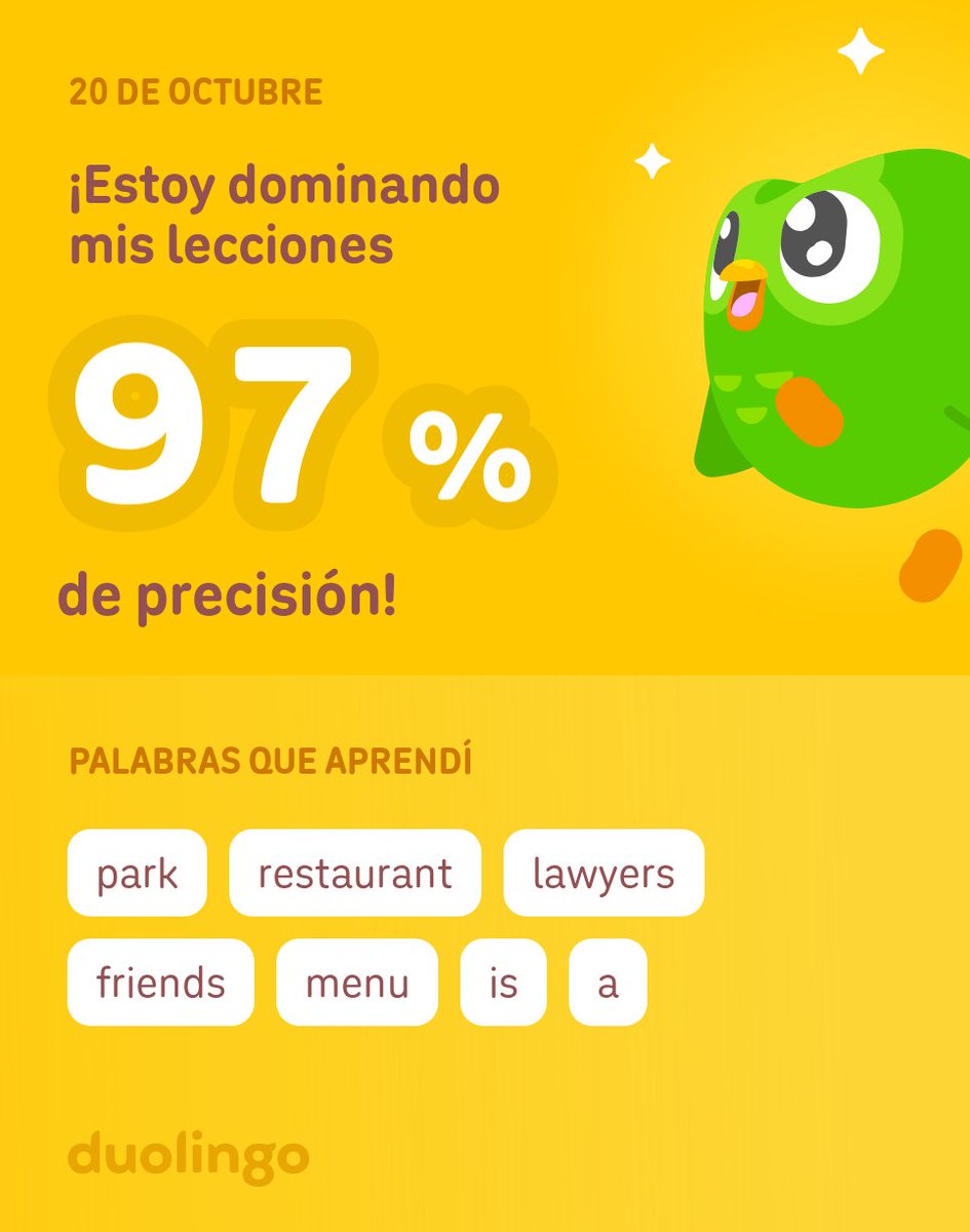 aliedenator's tweet photo. ¡Estoy aprendiendo inglés en Duolingo! Es gratis, divertido y efectivo. https://t.co/ohhFel1Mme