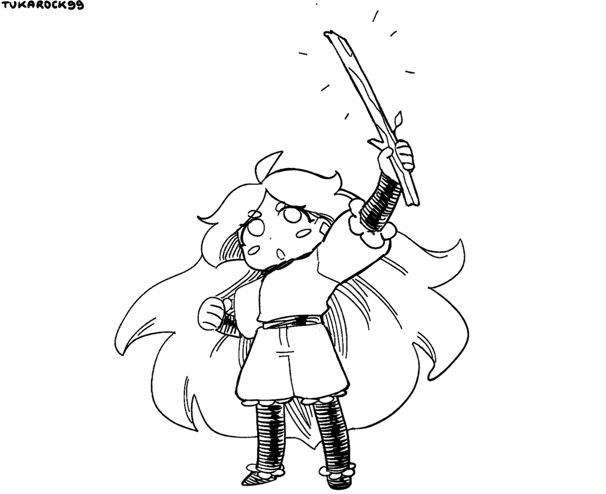 Tukarock99's tweet photo. N°20 cool stick !  ⚔️
#Inktober https://t.co/h3BmCSbl52