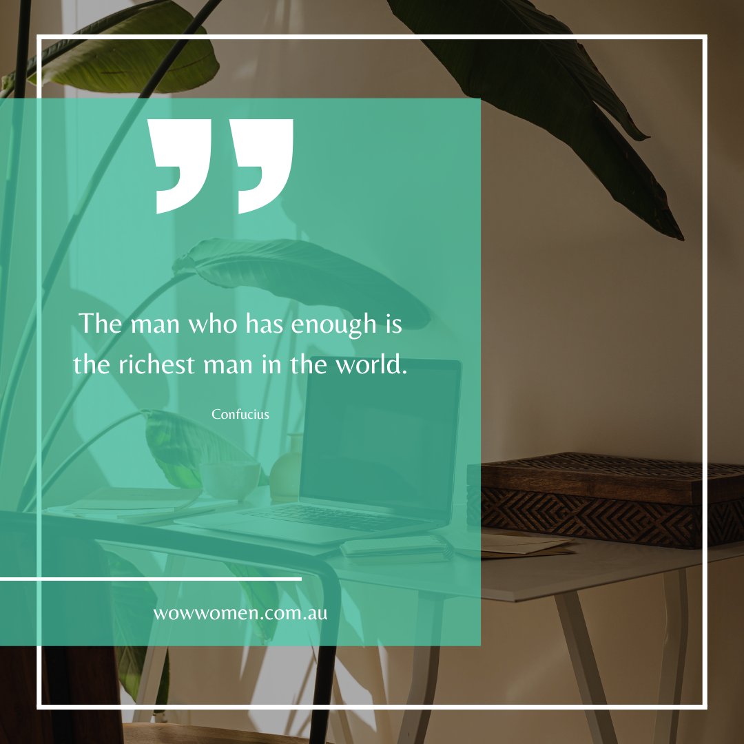 wowwomengroup's tweet photo. Chasing more? You'll never arrive.

Knowing when you have enough? That's freedom.

Wednesday wisdom: contentment is the ultimate wealth. 🏮🧘

#wisdomwednesday #confucius #enoughisenough #contentment #simpleliving #wealthmindset https://t.co/rkfuvLZccg