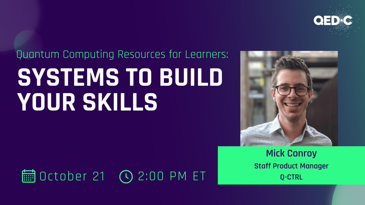 qctrlHQ's tweet photo. Join us for an expert panel exploring #QuantumComputing #education platforms and the learners they serve.

We will discuss considerations for learners, educators, and training managers interested in quantum computing.

Register today @The_QEDC!

https://t.co/dwDPZgxukb https://t.co/iSBRahCfu1