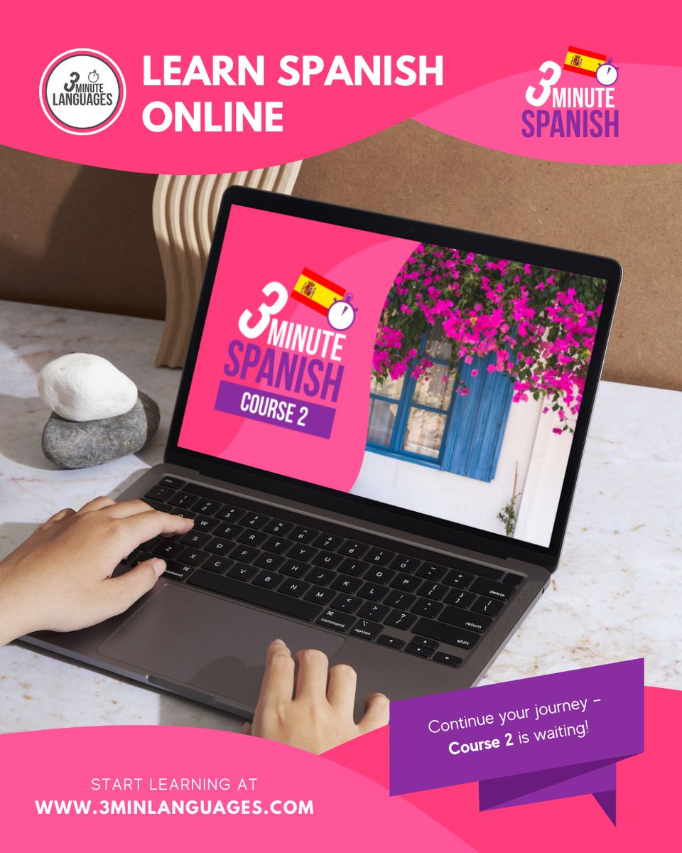 3MLanguages's tweet photo. Hola 🙂🇪🇸

Continue your Spanish journey with my 3 Minute Spanish – Course 2. Build confidence one step at a time.
 Start here 👉 https://t.co/VJEhMLPC7J 

You can find my complete catalogue of Spanish courses here: https://t.co/OqkdEn4lb0 https://t.co/HGLu5C16Vs