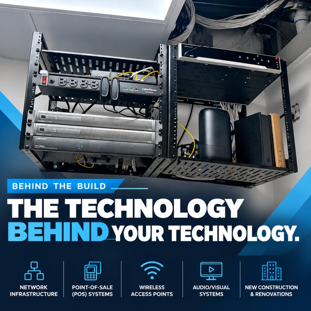 EnitechLLC's tweet photo. Behind the Build!
Here's a look at a real Enitech installation.
From structured cabling to network equipment, the infrastructure behind the scenes keeps business technology connected.
Great technology needs a strong foundation.
#StructuredCabling #Enitech https://t.co/jVJk435yAo
