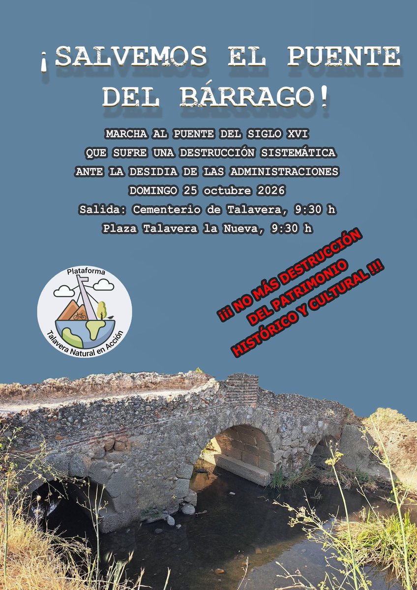 fjalmar's tweet photo. Este puente, que está entre dos Talaveras, puede parecer una cosa menor, como diría Mariano, pero tiene su importancia. #PuentedelBárrago https://t.co/Eb2ucuoDpQ