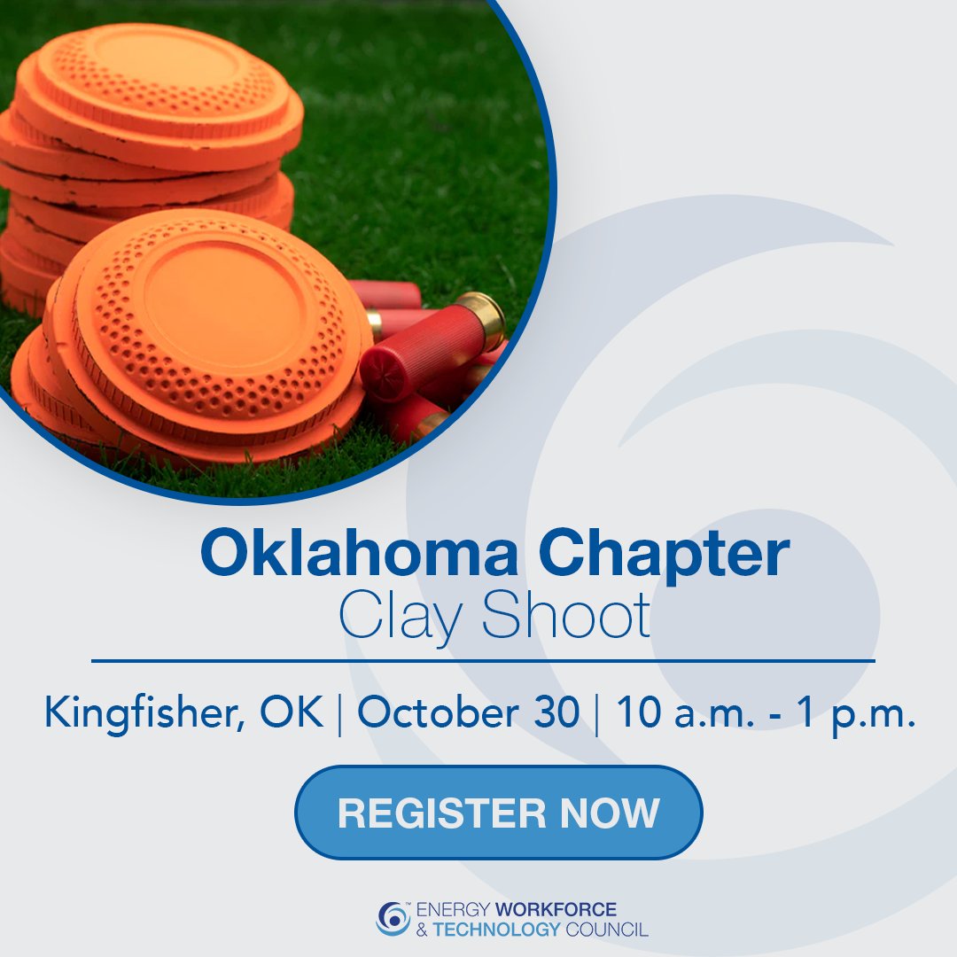 EnergyWorkforce's tweet photo. 🎯 Build connections on the course.

Join Energy Workforce's Oklahoma Chapter for the annual Oklahoma Chapter Clay Shoot, sponsored by Flowco, on October 30 at Cedar Gate in Kingfisher, Oklahoma.

This four-person team event offers a great opportunity to connect with customers, industry peers, and business partners while enjoying a day of friendly competition.

Thank you to our event sponsors and strategic partners! Flowco, Expand Energy, @DevonEnergy, @LibertyFrac, @Chevron and SLB

🔗 Register your team: https://t.co/mBRMp0SMJr